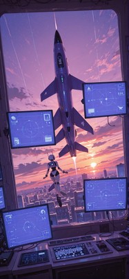 Spacexipo Purple Sunset City Spring Machine mobile wallpaper / スマホ壁紙