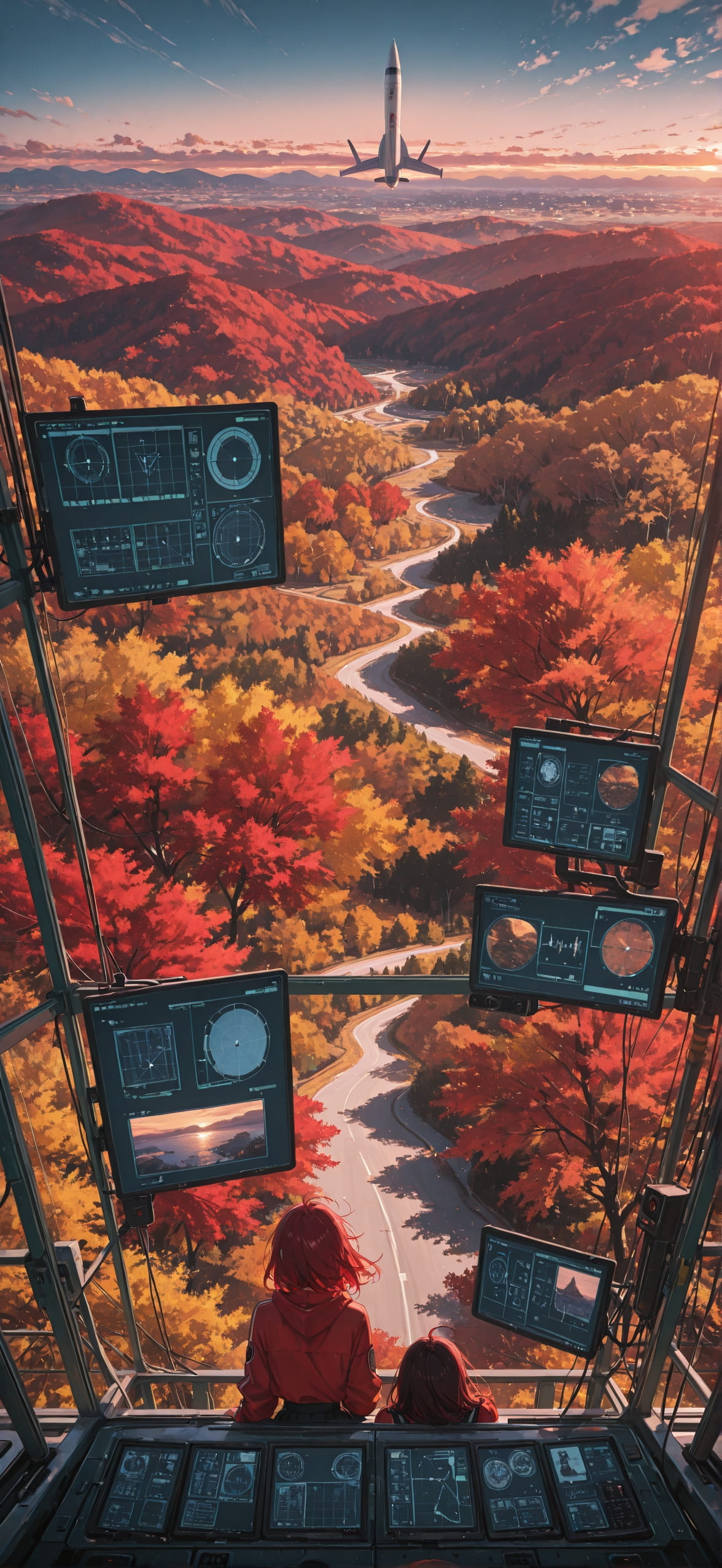 Spacexipo Red Afternoon Sky Autumn Animal mobile wallpaper / スマホ壁紙
