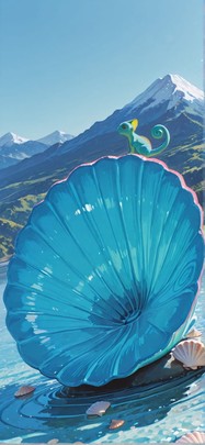 Spiral Blue Afternoon Mountain Spring Animal mobile wallpaper / スマホ壁紙