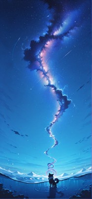 Spiral Blue Afternoon Sea Winter Animal mobile wallpaper / スマホ壁紙