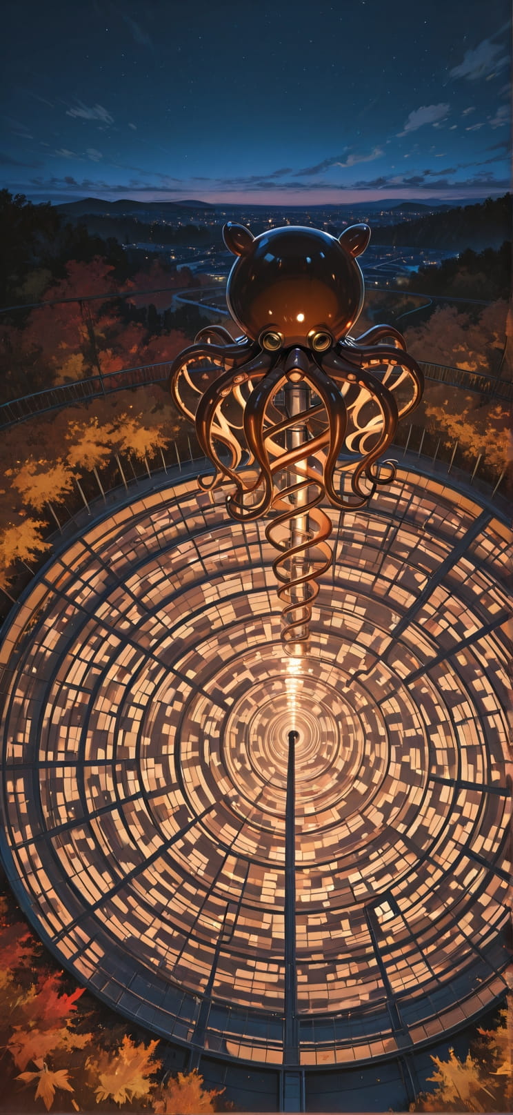 Spiral Brown Night Sky Autumn Animal Machine mobile wallpaper / スマホ壁紙