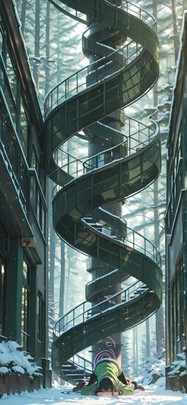 Spiral Green Afternoon Nature Winter Machine mobile wallpaper / スマホ壁紙