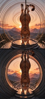 Spiral Orange Sunset Mountain Spring Animal mobile wallpaper / スマホ壁紙