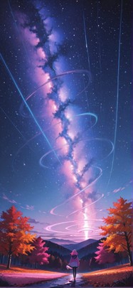 Spiral Pink Night Nature Autumn mobile wallpaper / スマホ壁紙
