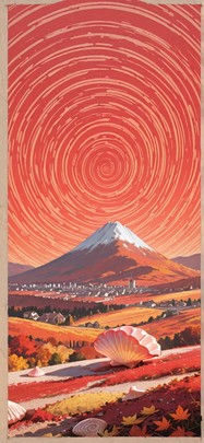 Spiral Red Afternoon City Autumn Machine mobile wallpaper / スマホ壁紙