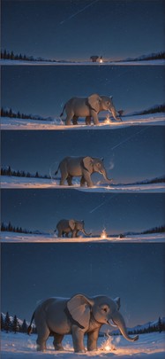 Surrealsilliness Brown Night Sky Winter Animal mobile wallpaper / スマホ壁紙