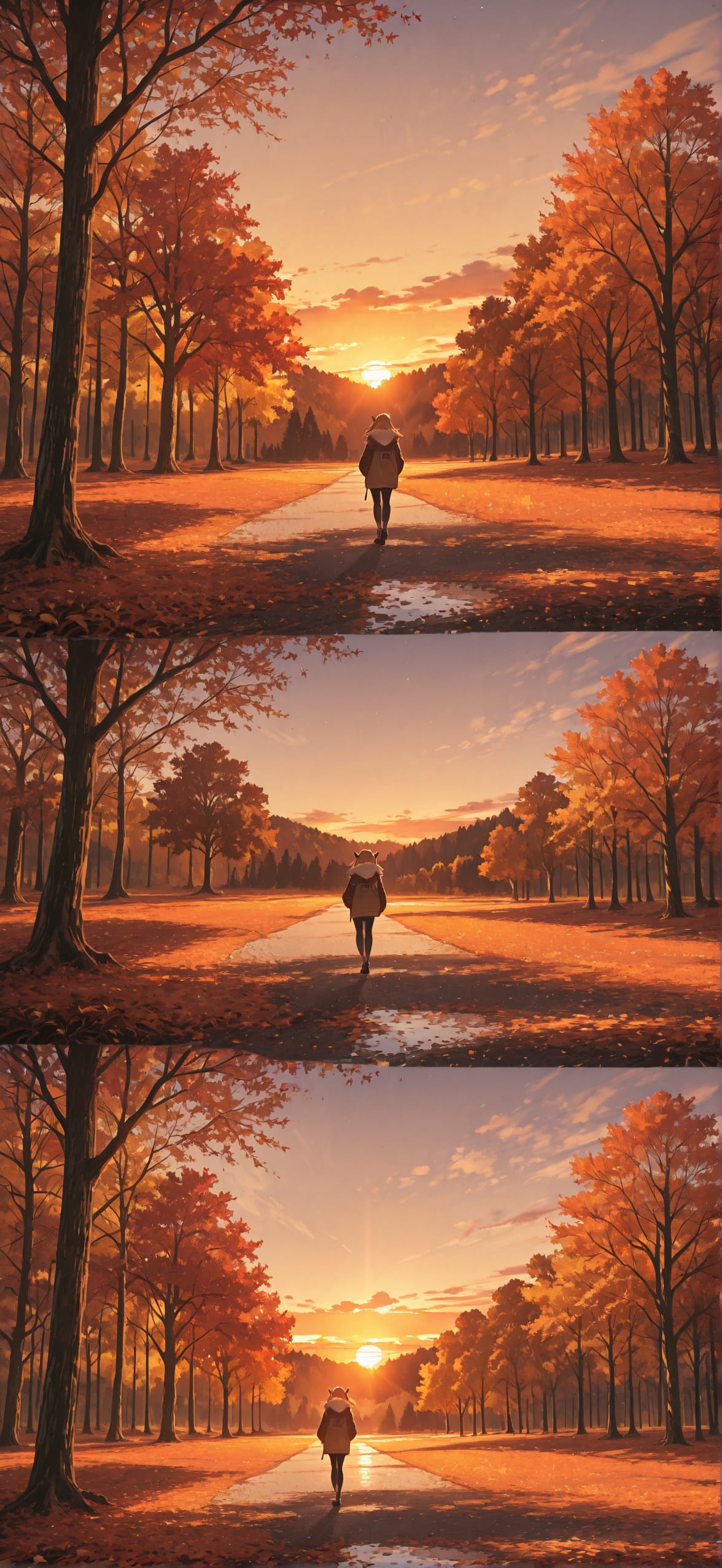 Surrealsilliness Brown Sunset Nature Autumn mobile wallpaper / スマホ壁紙