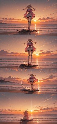 Surrealsilliness Brown Sunset Sea Autumn Machine mobile wallpaper / スマホ壁紙