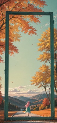 Surrealsilliness Green Afternoon Sky Autumn mobile wallpaper / スマホ壁紙