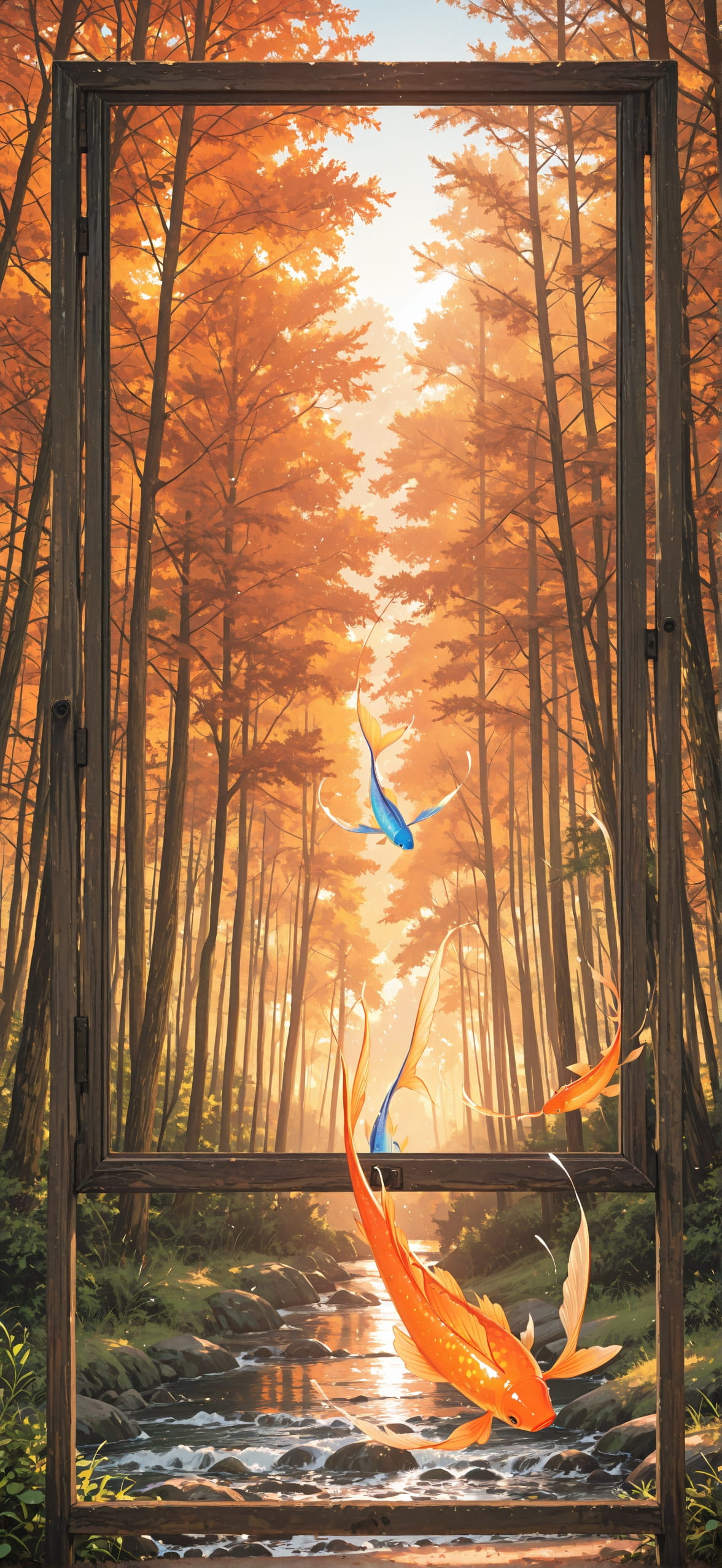 Surrealsilliness Orange Afternoon Nature Summer Animal mobile wallpaper / スマホ壁紙