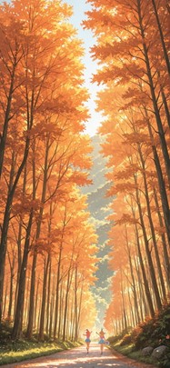 Surrealsilliness Orange Afternoon Nature Summer mobile wallpaper / スマホ壁紙