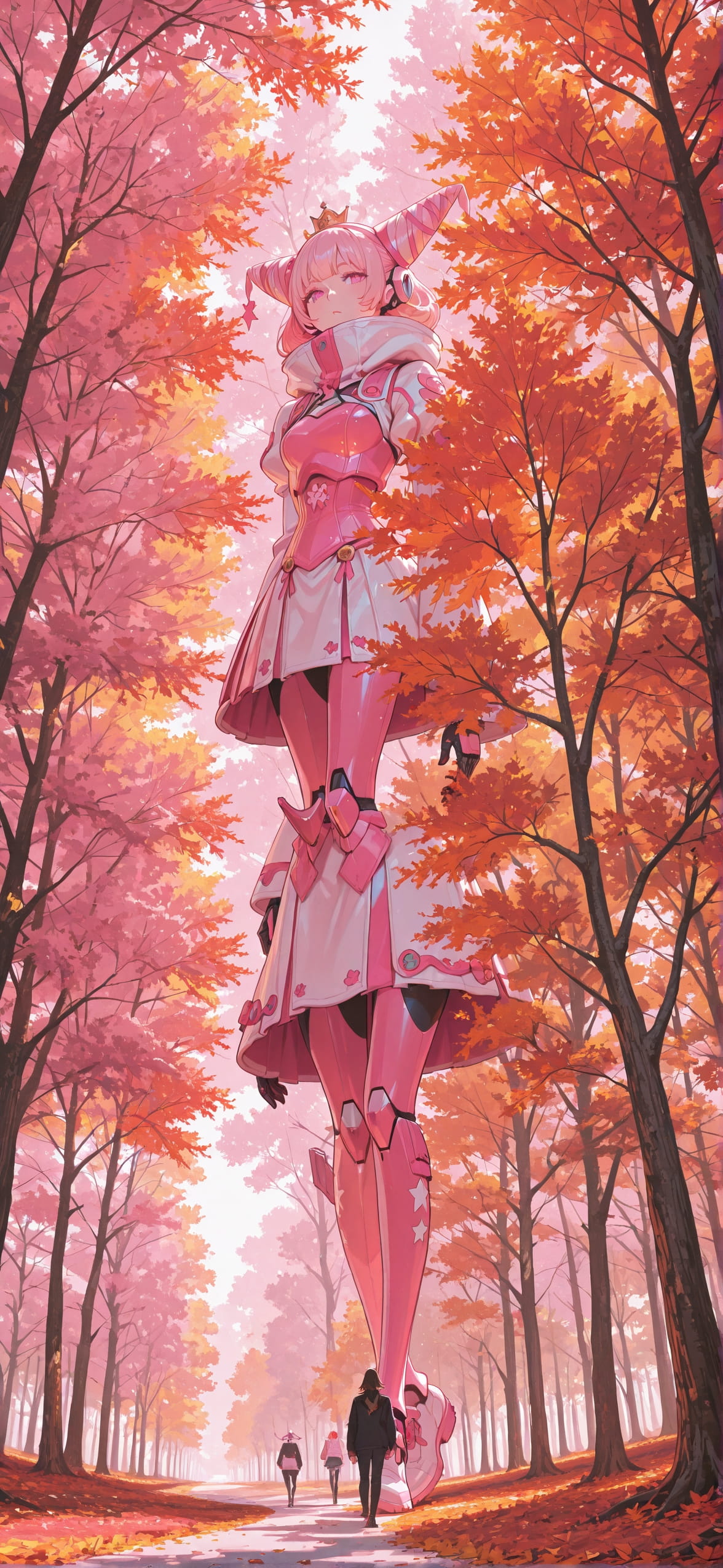 Surrealsilliness Pink Afternoon Nature Autumn Animal Machine mobile wallpaper / スマホ壁紙