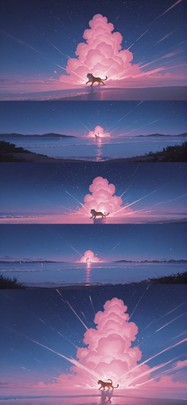 Surrealsilliness Pink Night Sky Summer Animal mobile wallpaper / スマホ壁紙