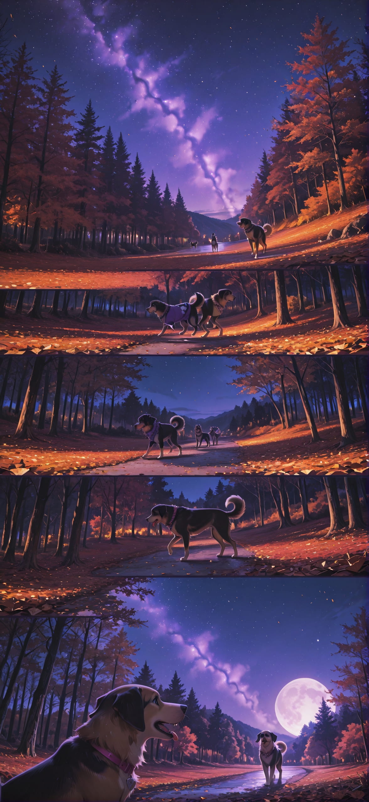 Surrealsilliness Purple Night Nature Autumn Animal mobile wallpaper / スマホ壁紙