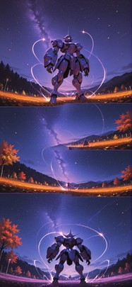 Surrealsilliness Purple Night Sky Autumn Machine mobile wallpaper / スマホ壁紙