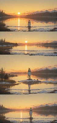 Surrealsilliness Yellow Sunset Sea Winter mobile wallpaper / スマホ壁紙