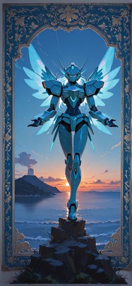 Tapestry Blue Sunset Sea Summer Animal Machine mobile wallpaper / スマホ壁紙