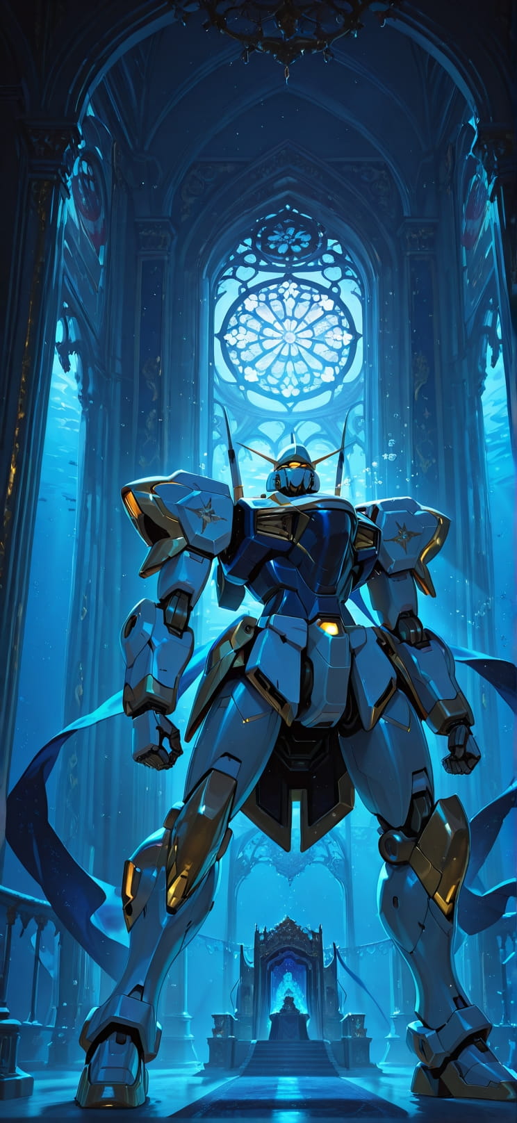 Tapestry Blue Sunset Sea Winter Machine mobile wallpaper / スマホ壁紙