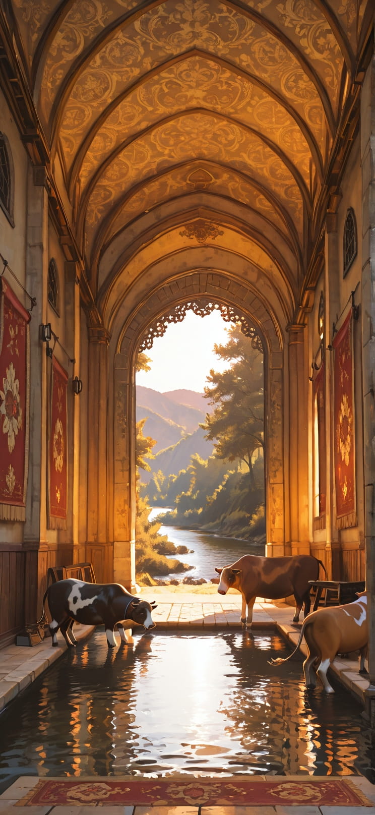 Tapestry Brown Afternoon Sea Summer Animal mobile wallpaper / スマホ壁紙