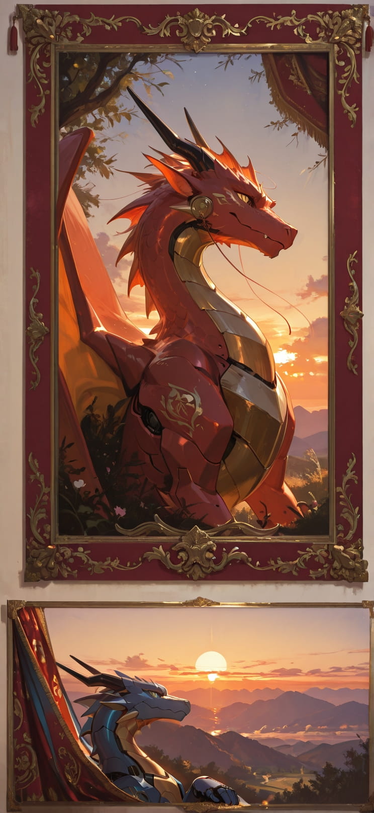 Tapestry Brown Sunset Sky Spring Animal Machine mobile wallpaper / スマホ壁紙