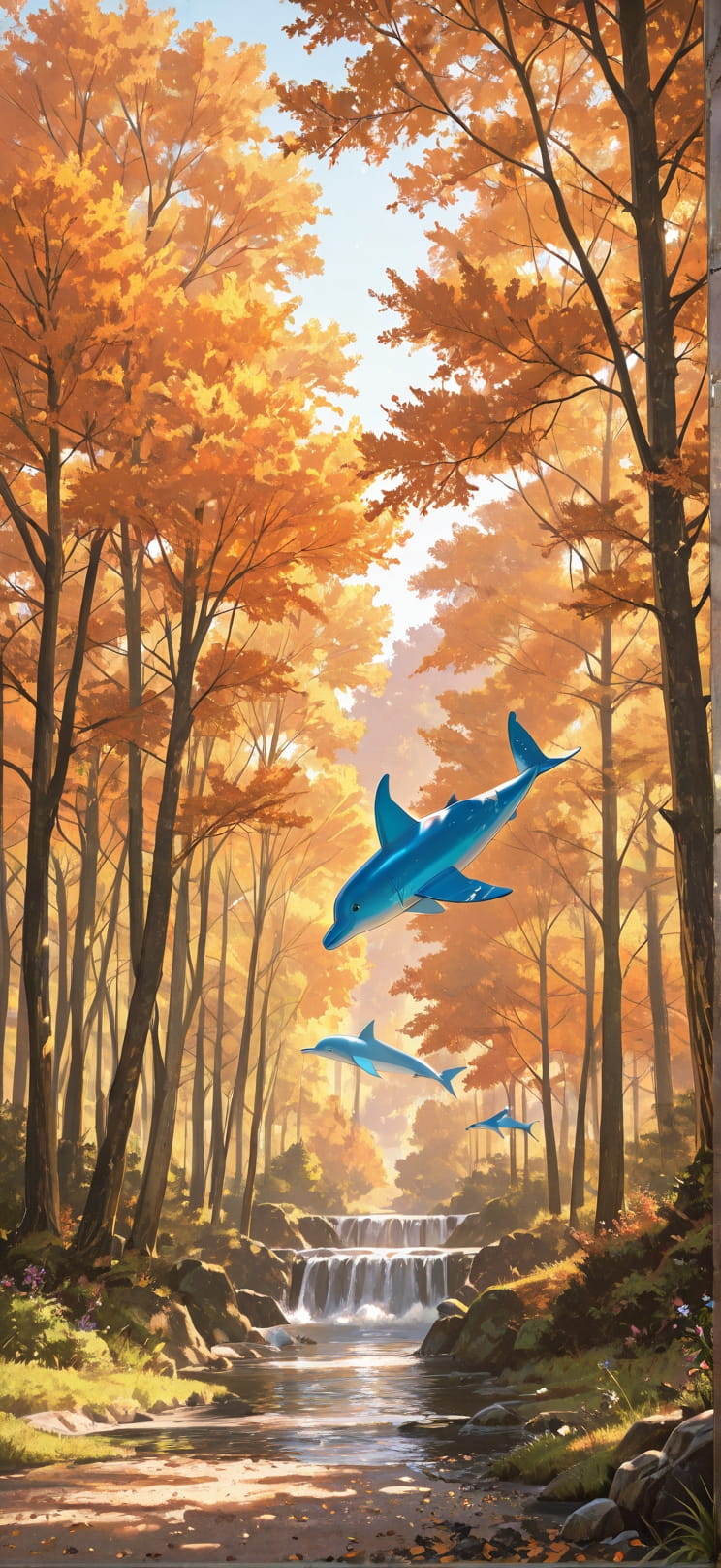 Tapestry Orange Afternoon Nature Spring Animal Machine mobile wallpaper / スマホ壁紙