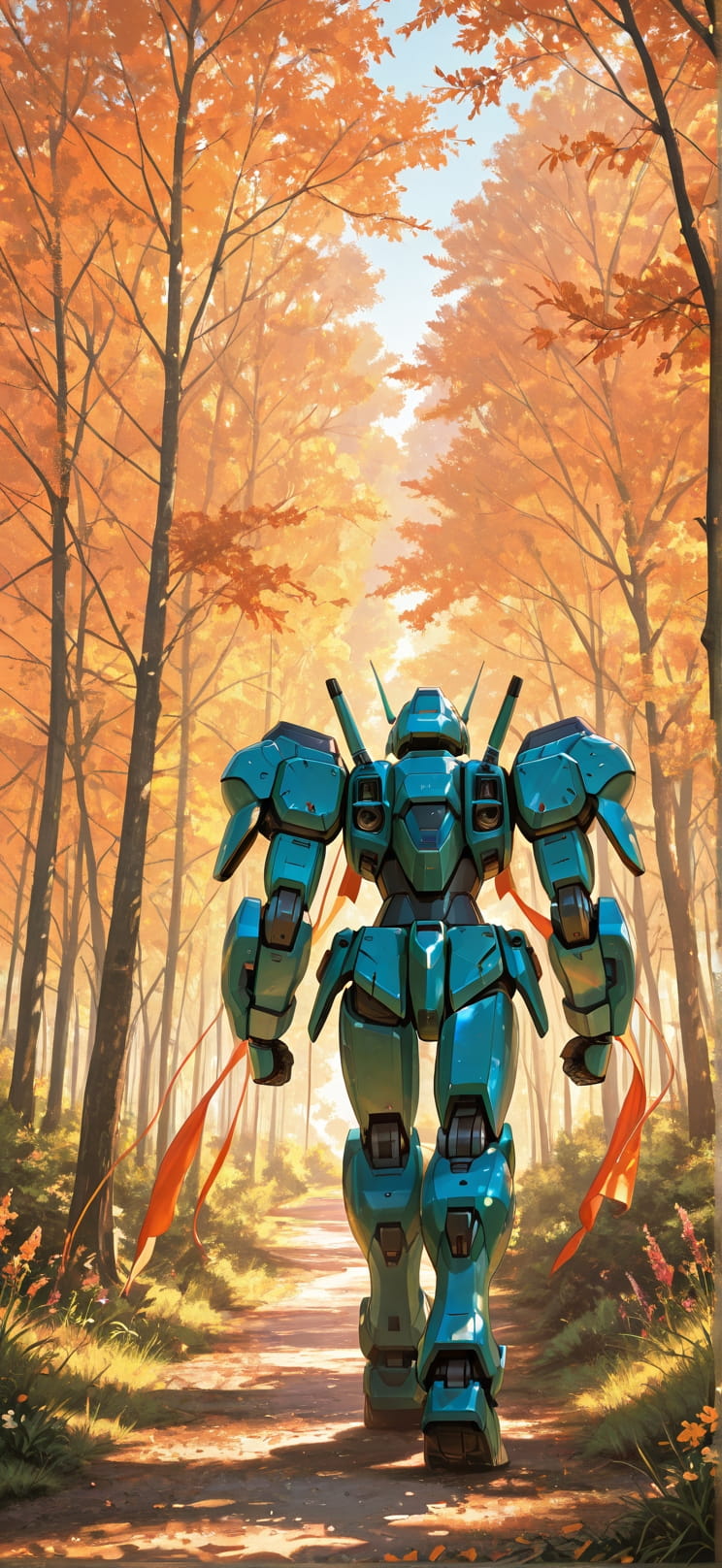 Tapestry Orange Afternoon Nature Spring Machine mobile wallpaper / スマホ壁紙