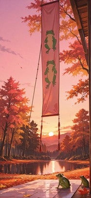 Tapestry Pink Sunset Nature Autumn Animal mobile wallpaper / スマホ壁紙