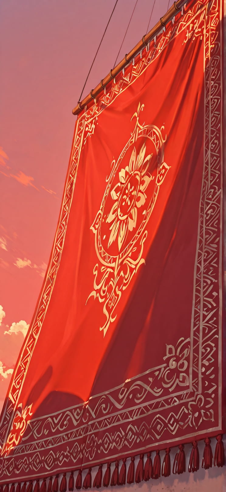 Tapestry Red Afternoon Sky Summer mobile wallpaper / スマホ壁紙
