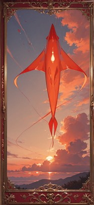 Tapestry Red Sunset Sky Summer Animal mobile wallpaper / スマホ壁紙