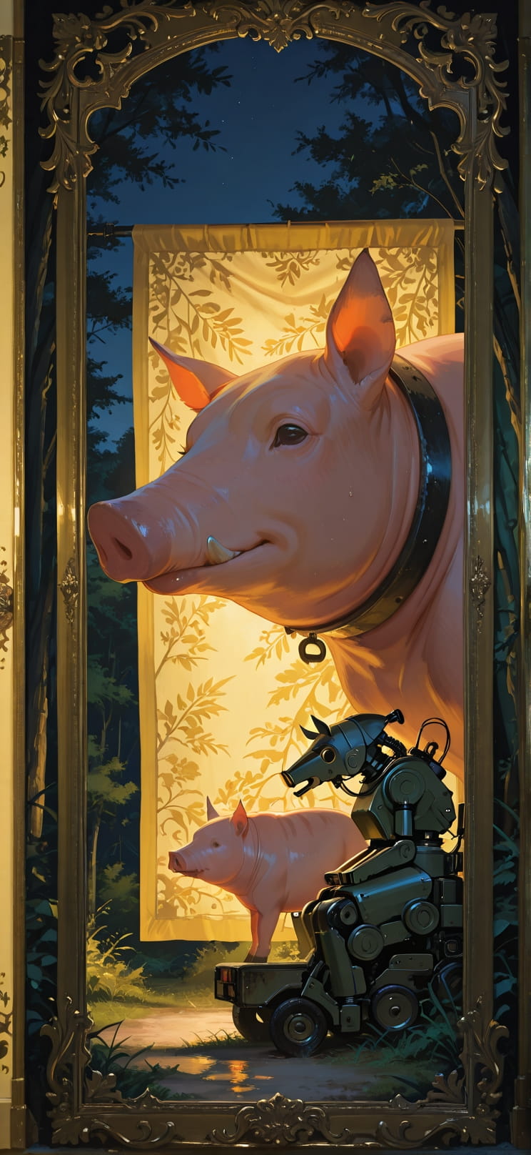 Tapestry Yellow Night Nature Summer Animal Machine mobile wallpaper / スマホ壁紙