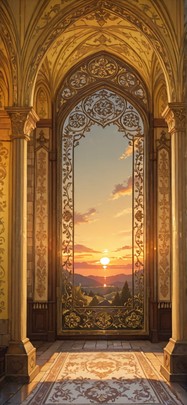 Tapestry Yellow Sunset Sky Spring mobile wallpaper / スマホ壁紙