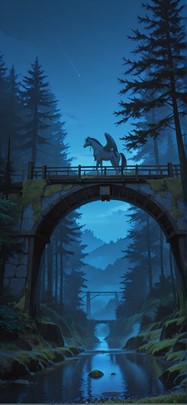 Timber Blue Night Sky Summer Animal mobile wallpaper / スマホ壁紙