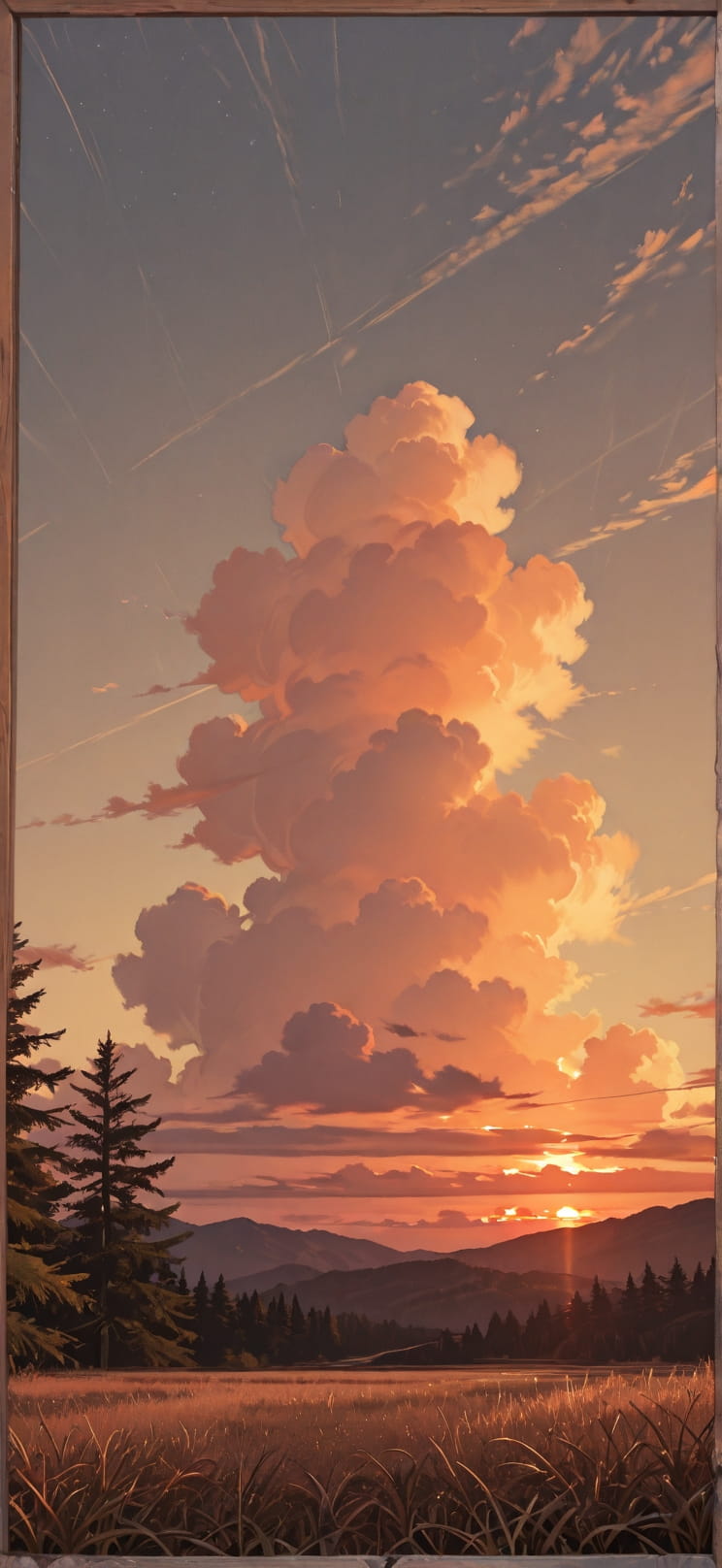 Timber Brown Sunset Sky Spring mobile wallpaper / スマホ壁紙