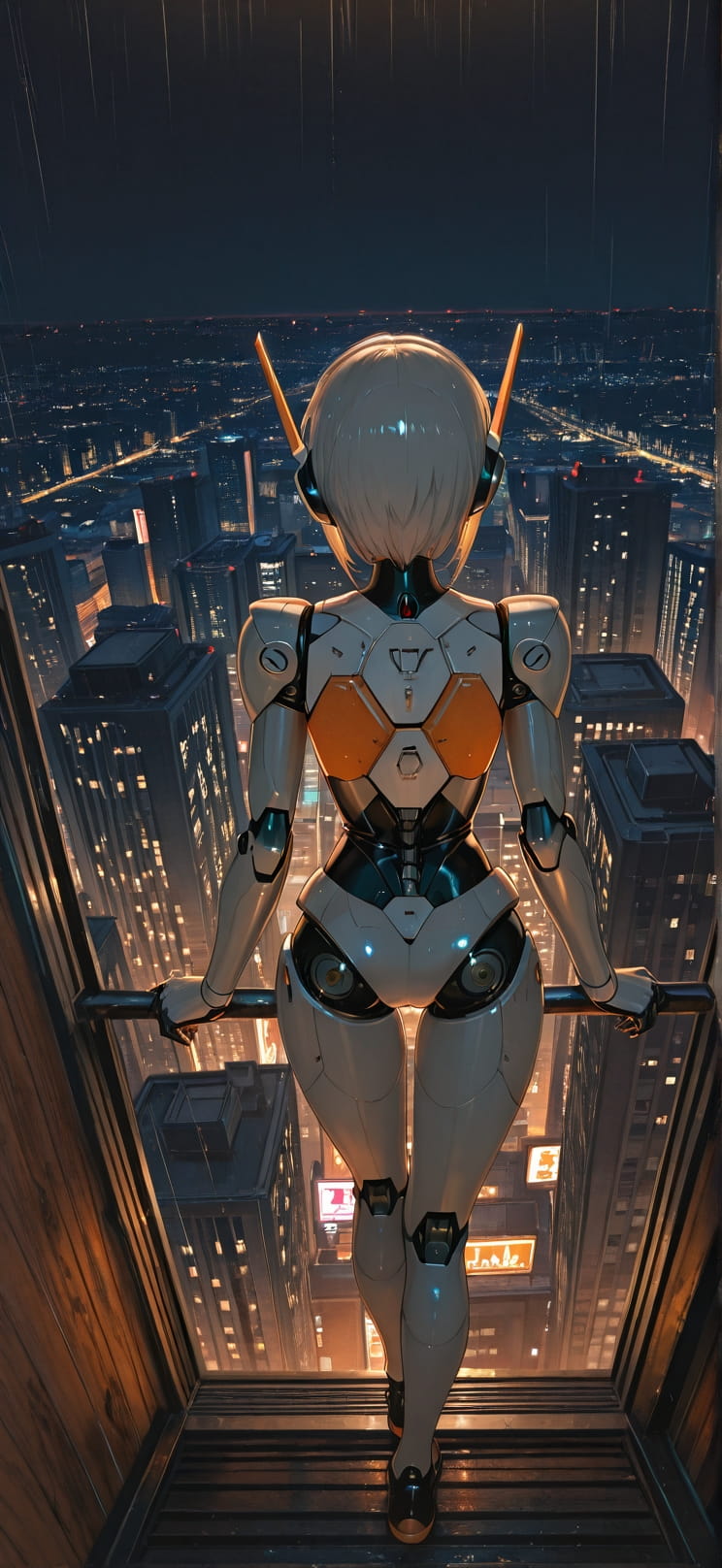 Timber Orange Night City Spring Machine mobile wallpaper / スマホ壁紙