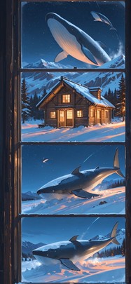 Timber Orange Night Mountain Winter Animal Machine mobile wallpaper / スマホ壁紙