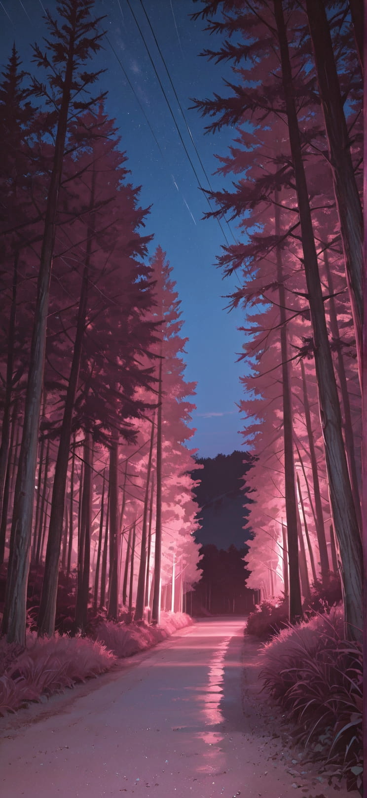 Timber Pink Night Nature Summer mobile wallpaper / スマホ壁紙