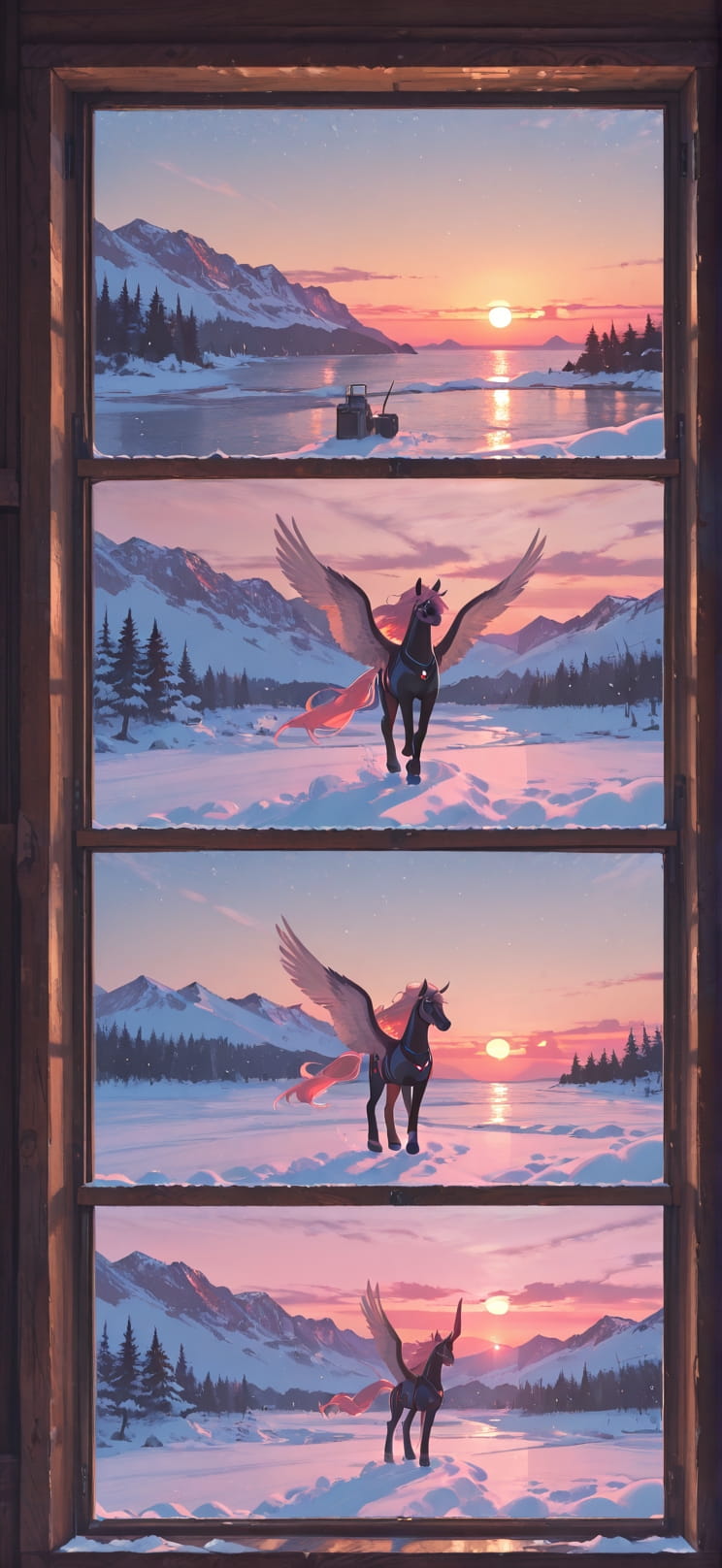 Timber Pink Sunset Sea Summer Animal Machine mobile wallpaper / スマホ壁紙