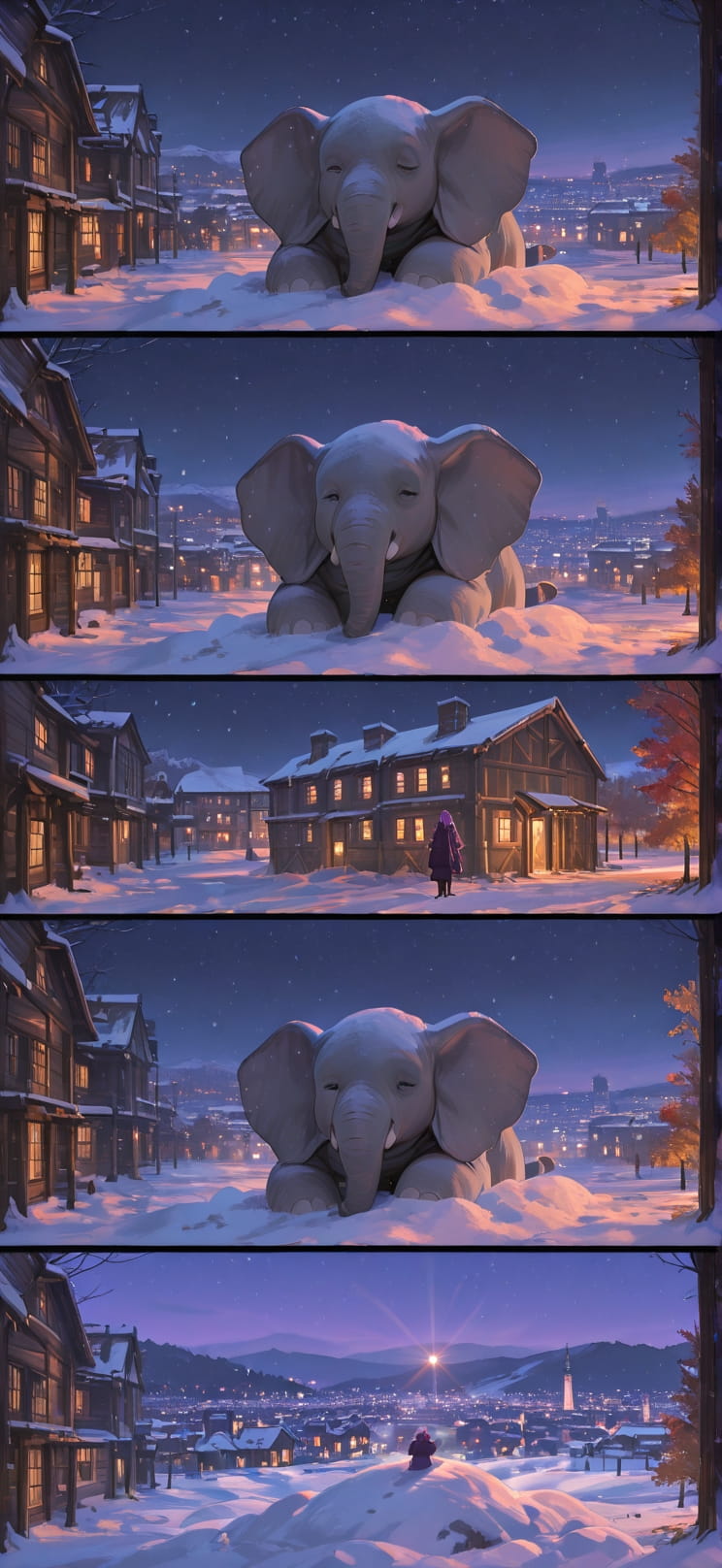 Timber Purple Night City Autumn Animal Machine mobile wallpaper / スマホ壁紙