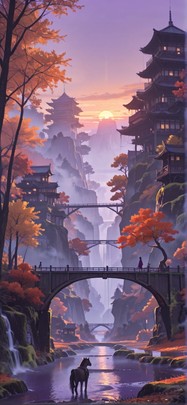 Timber Purple Sunset City Autumn Animal Machine mobile wallpaper / スマホ壁紙