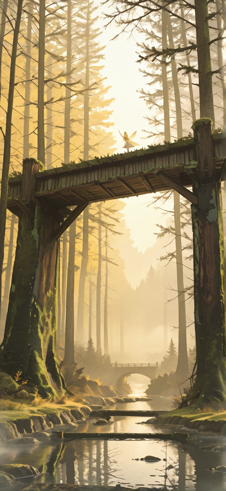 Timber Yellow Afternoon Sea Winter Animal mobile wallpaper / スマホ壁紙