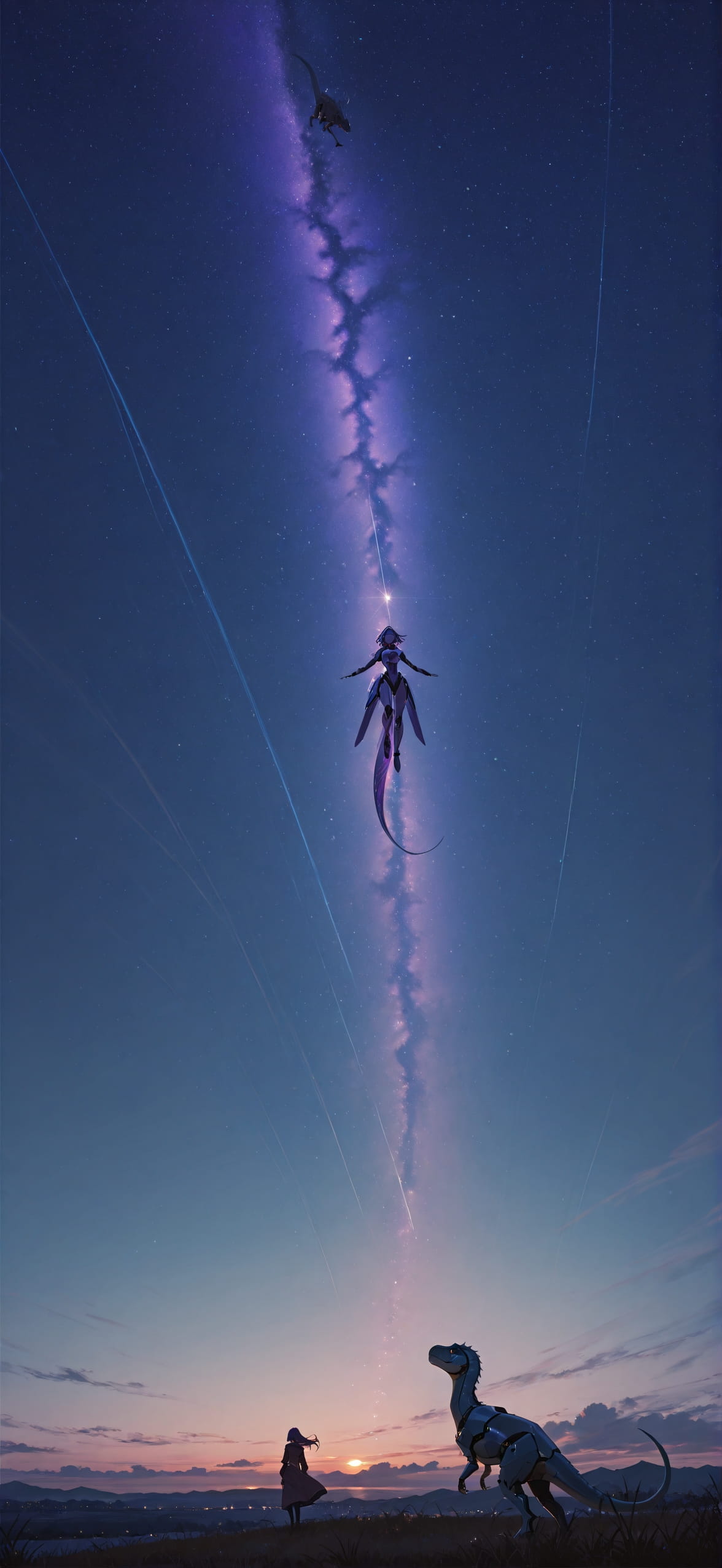 Waningcrescent Brown Night Sky Spring Animal Machine mobile wallpaper / スマホ壁紙