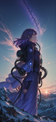 Waningcrescent Green Afternoon Mountain Winter Machine mobile wallpaper / スマホ壁紙