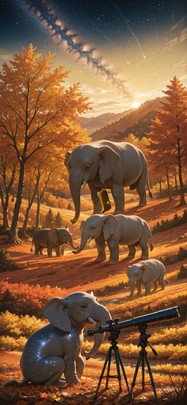 Waningcrescent Yellow Afternoon Nature Autumn Animal mobile wallpaper / スマホ壁紙