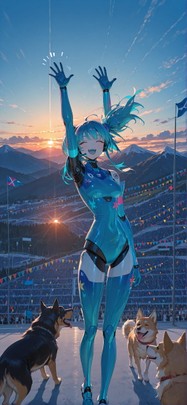 Worldcup2026 Blue Sunset Mountain Summer Animal Machine mobile wallpaper / スマホ壁紙