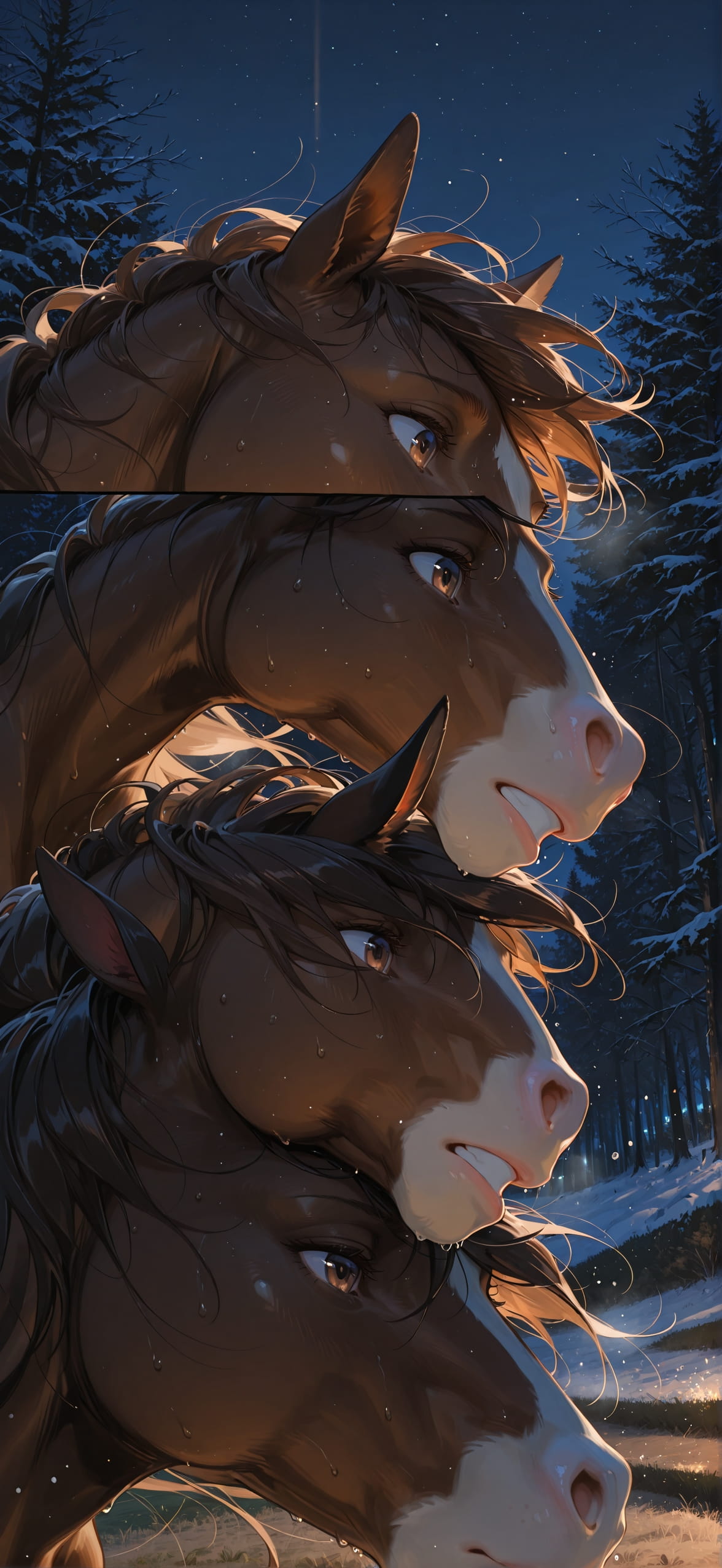 Worldcup2026 Brown Night Nature Winter Animal mobile wallpaper / スマホ壁紙