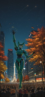 Worldcup2026 Green Night City Autumn Animal Machine mobile wallpaper / スマホ壁紙