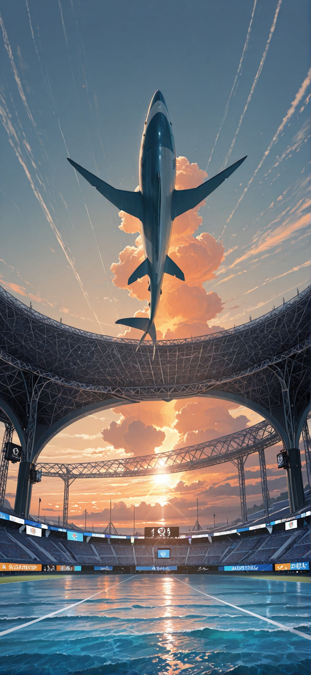 Worldcup2026 Orange Afternoon Sea Summer Animal mobile wallpaper / スマホ壁紙
