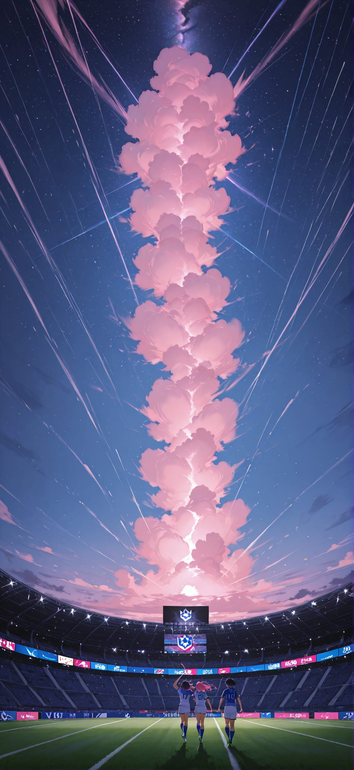 Worldcup2026 Pink Night Sky Summer mobile wallpaper / スマホ壁紙
