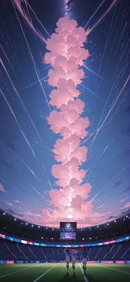 Worldcup2026 Pink Night Sky Summer mobile wallpaper / スマホ壁紙