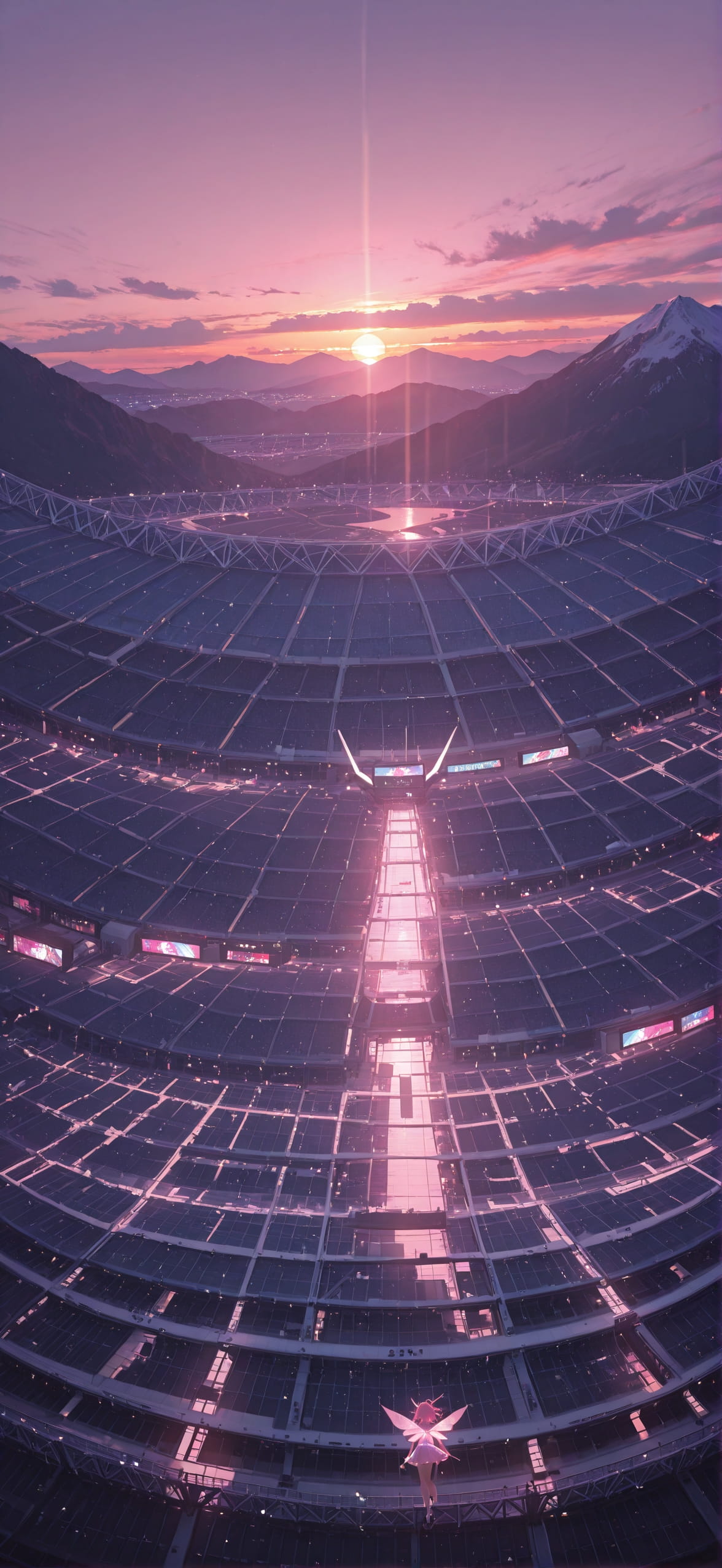 Worldcup2026 Pink Sunset Mountain Summer Animal Machine mobile wallpaper / スマホ壁紙